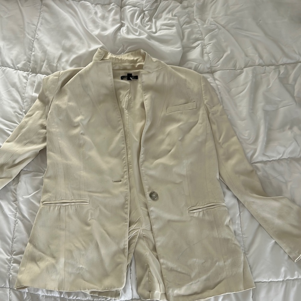 ann taylor cream blazer jacket